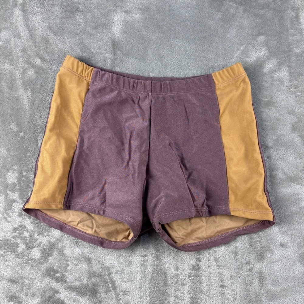 Patrick J Shorts Womens Small Booty Plum Tan Mesh Activewear EUC